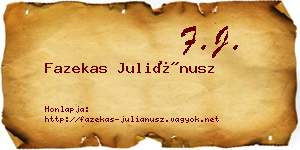 Fazekas Juliánusz névjegykártya